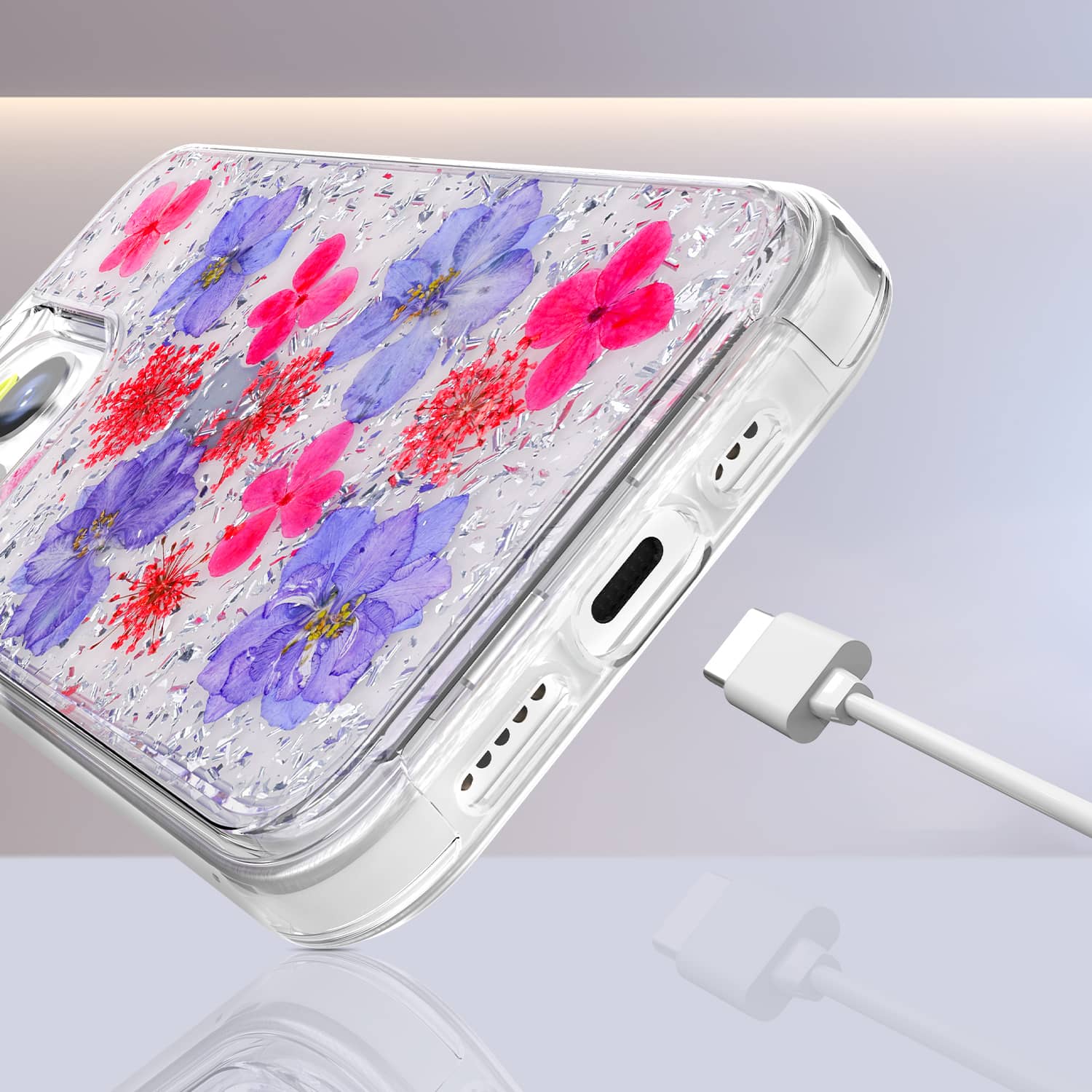 <b>iPhone13 Pro 銀紫手機殼</b>